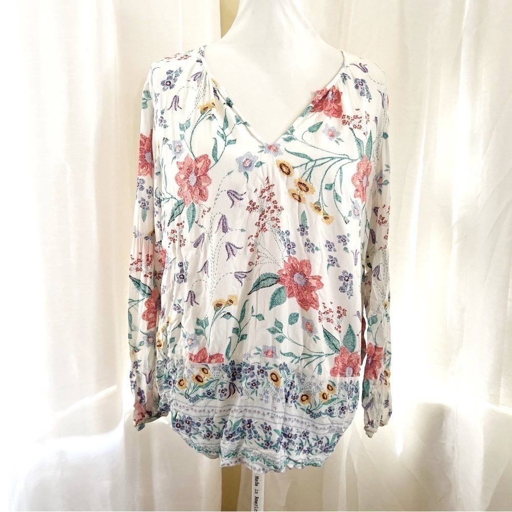 Floral long sleeve blouse Size Large